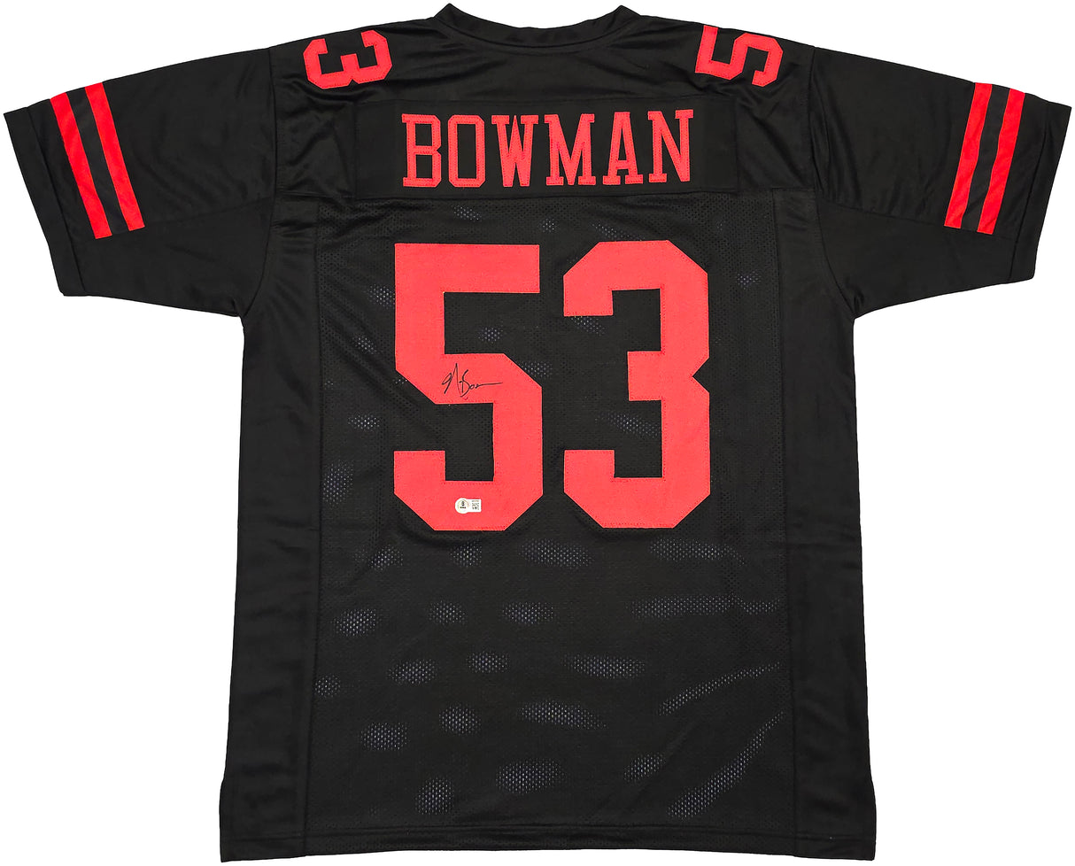 San Francisco 49ers NaVorro Bowman Autographed Black Jersey Beckett BAS Witness Stock #260074