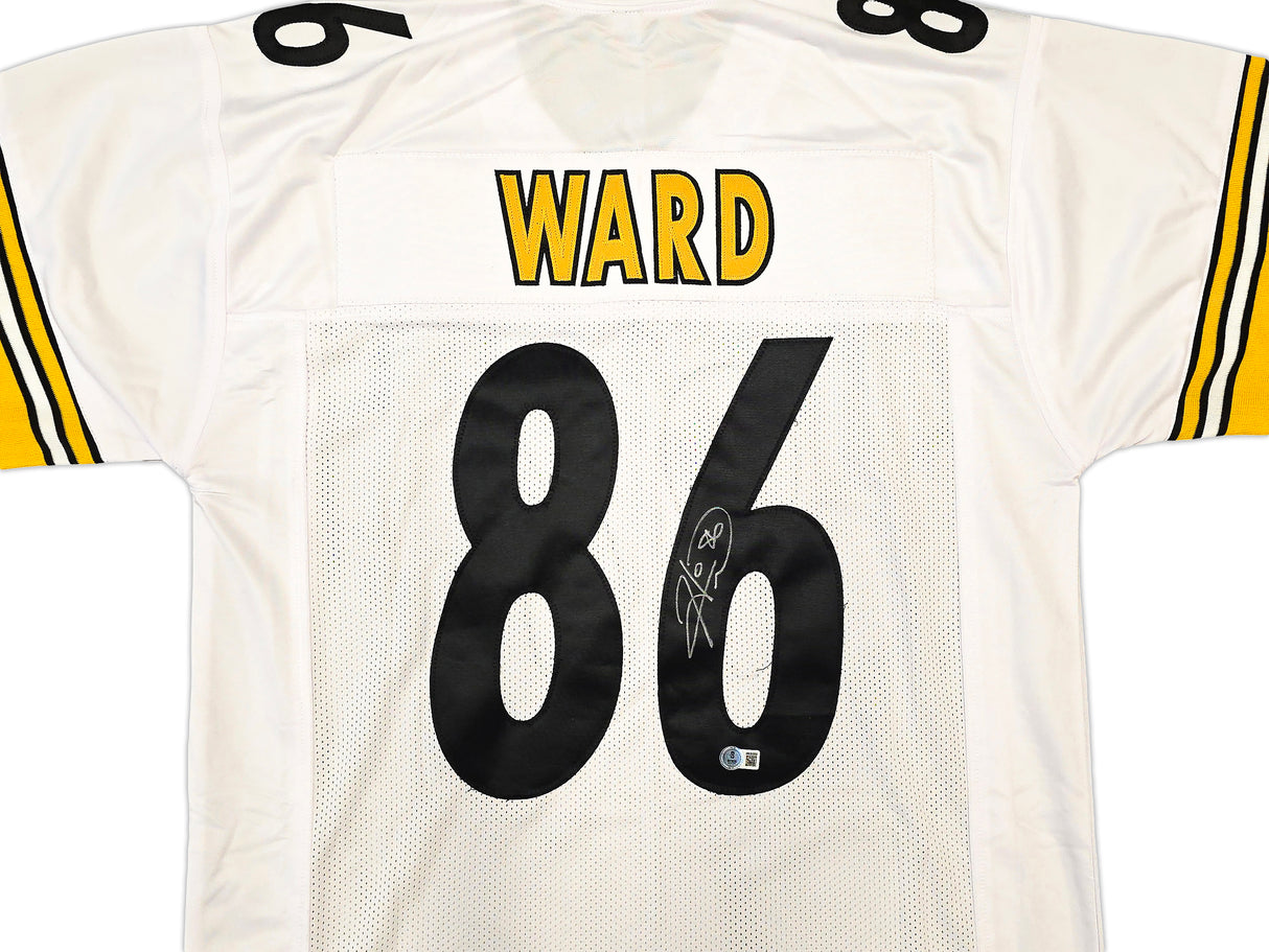 Pittsburgh Steelers Hines Ward Autographed White Jersey Beckett BAS Witness Stock #261911