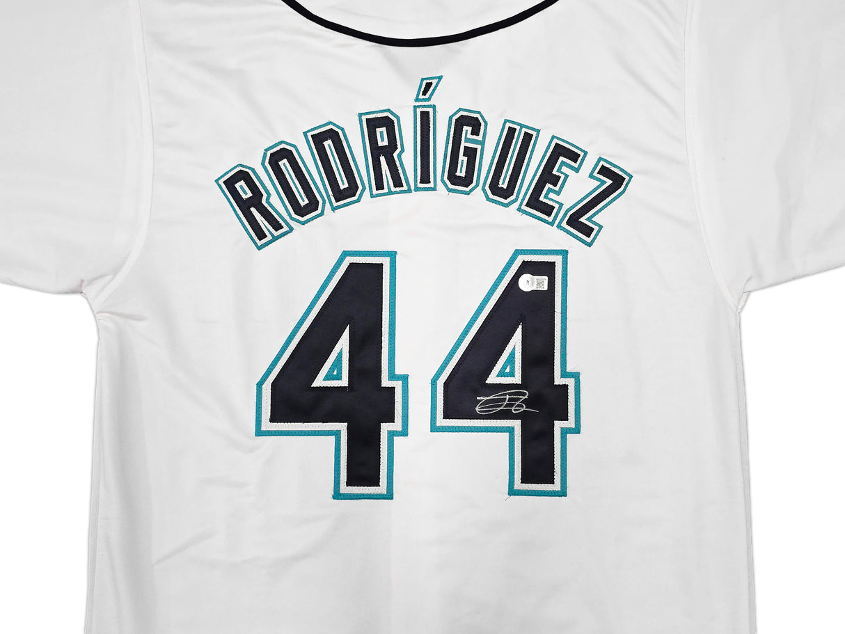 Seattle Mariners Julio Rodriguez Autographed White Jersey Beckett BAS QR Stock #261866