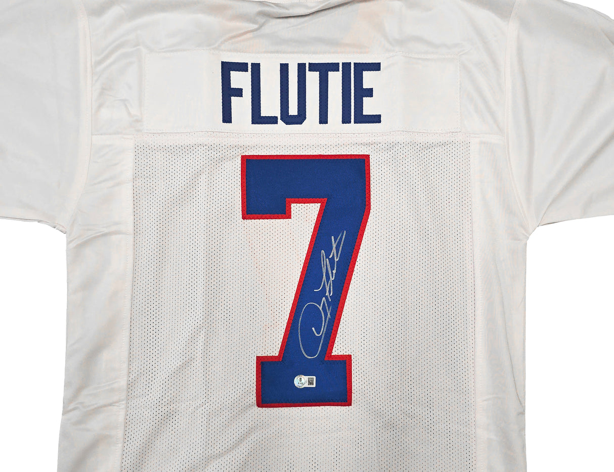 Buffalo Bills Doug Flutie Autographed White Jersey Beckett BAS Witness Stock #260075