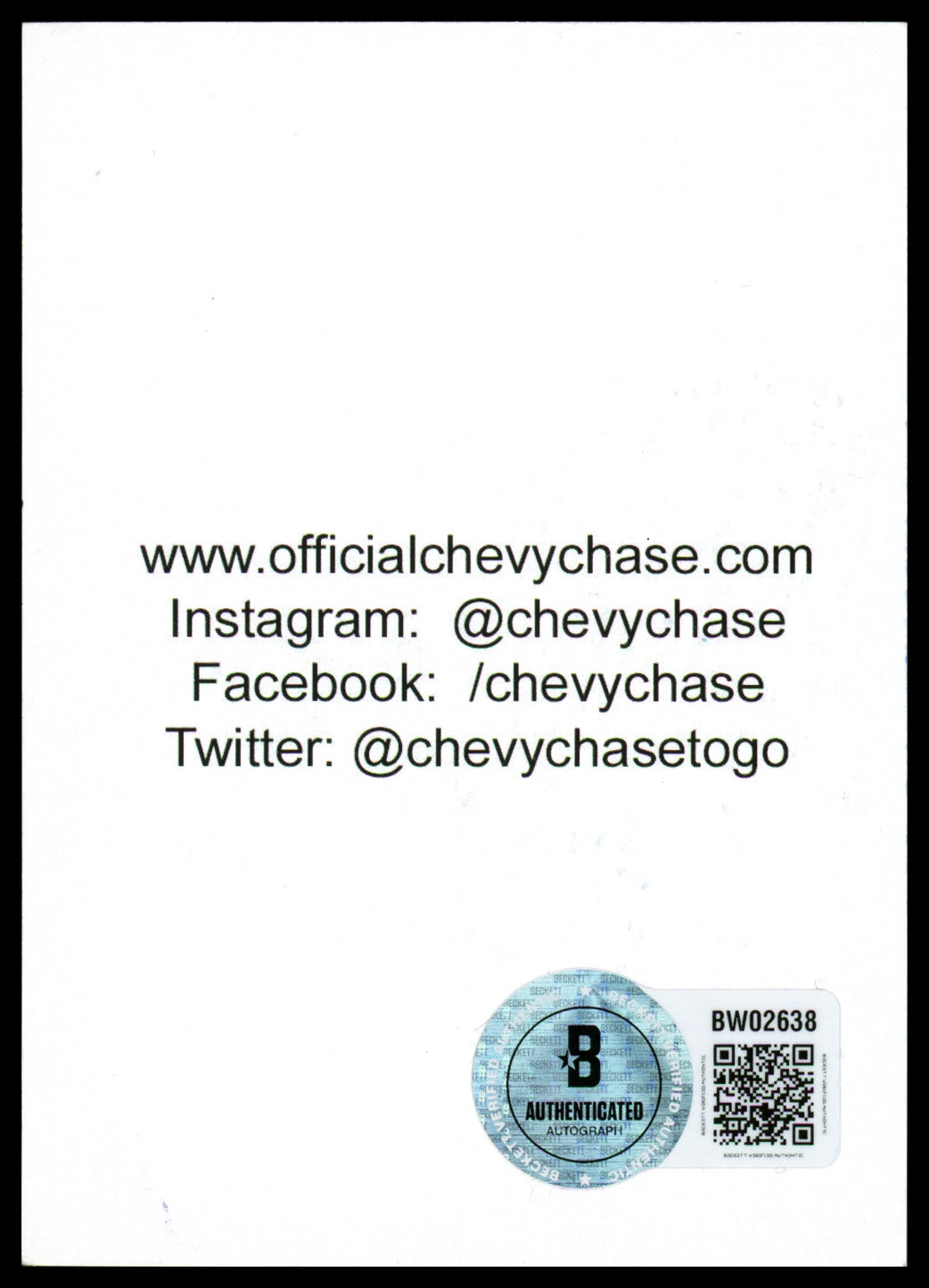 Chevy Chase Autographed Christmas Vacation Trading Card "Comedian" Beckett BAS QR Stock #261949
