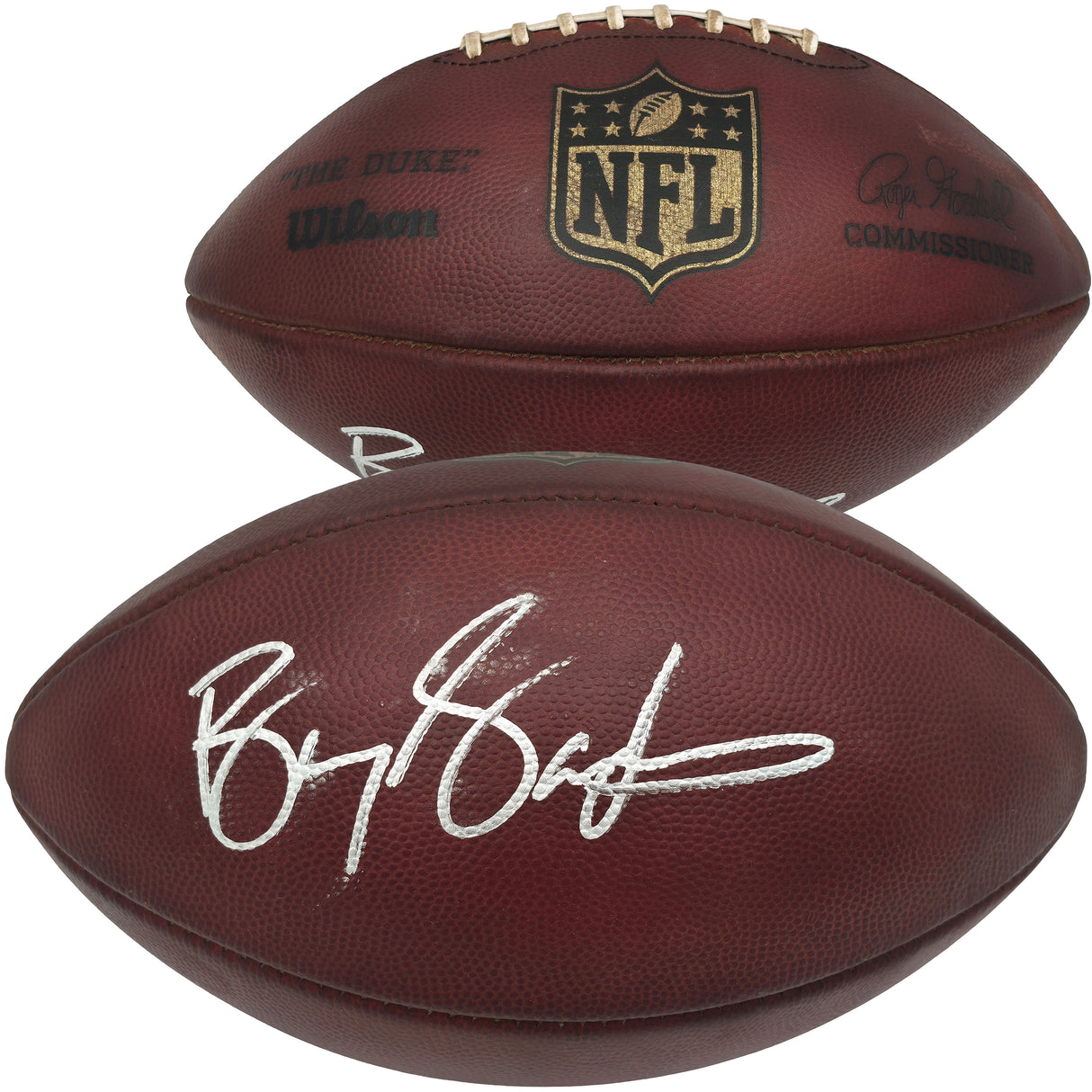 Barry Sanders Autographed Official NFL Leather Game Prepped Football Detroit Lions Beckett BAS QR Stock #260174