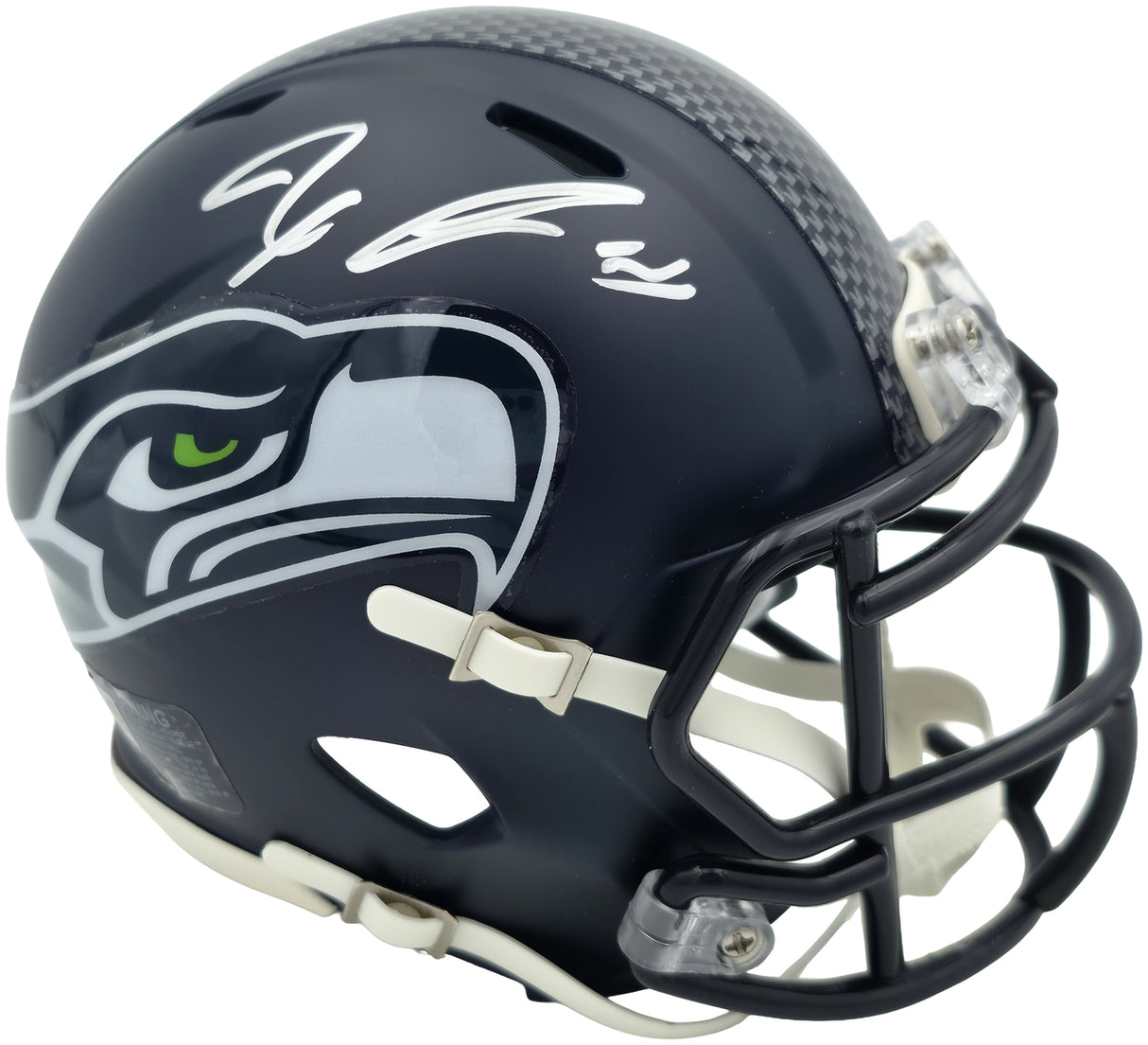 Jaxon Smith-Njigba Autographed Seattle Seahawks Blue Super Bowl LX Champions Logo Speed Mini Helmet Fanatics Holo Stock #262361