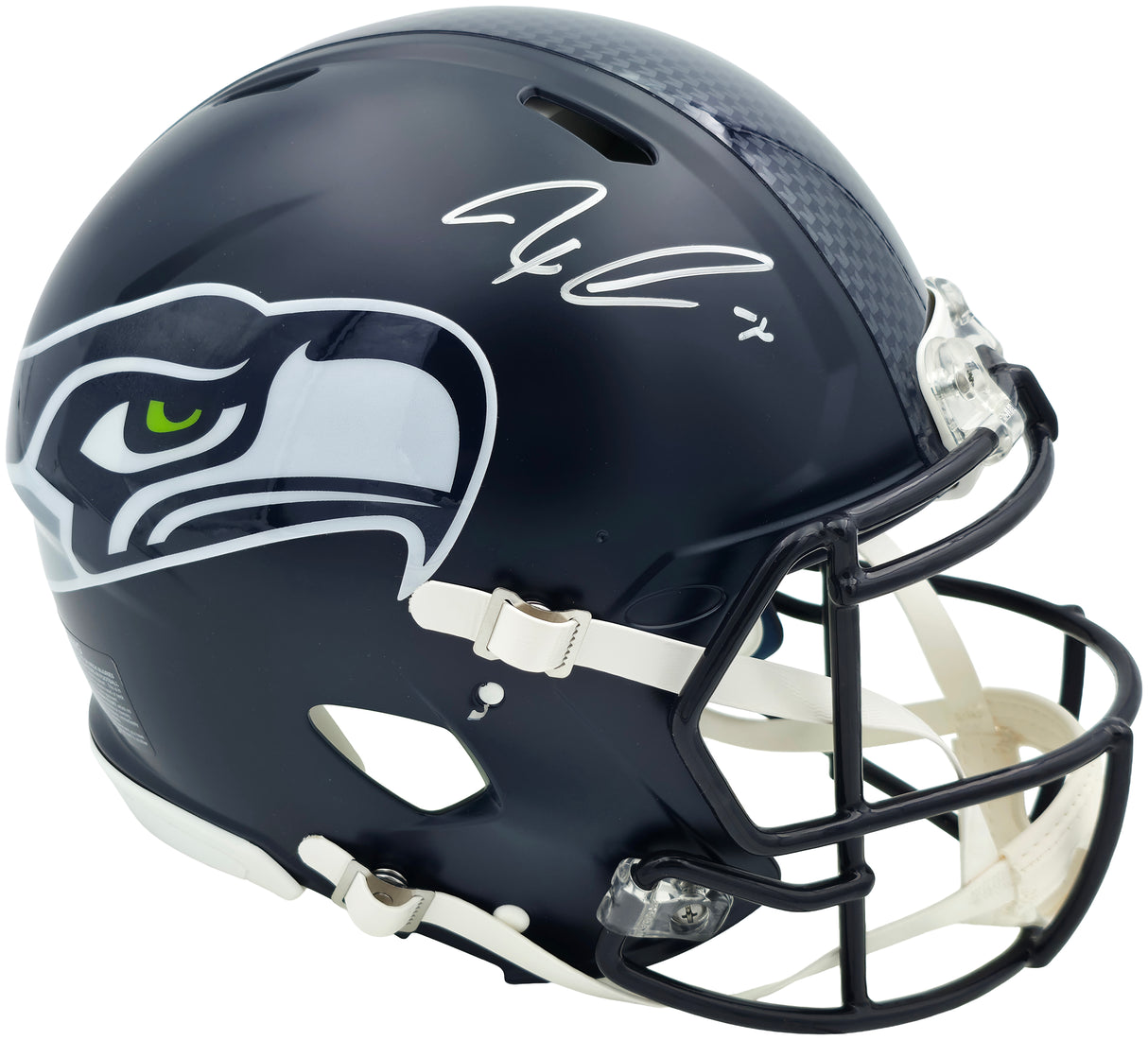 Jaxon Smith-Njigba Autographed Seattle Seahawks Blue Super Bowl LX Champions Logo Full Size Authentic Speed Helmet Fanatics Holo Stock #262359