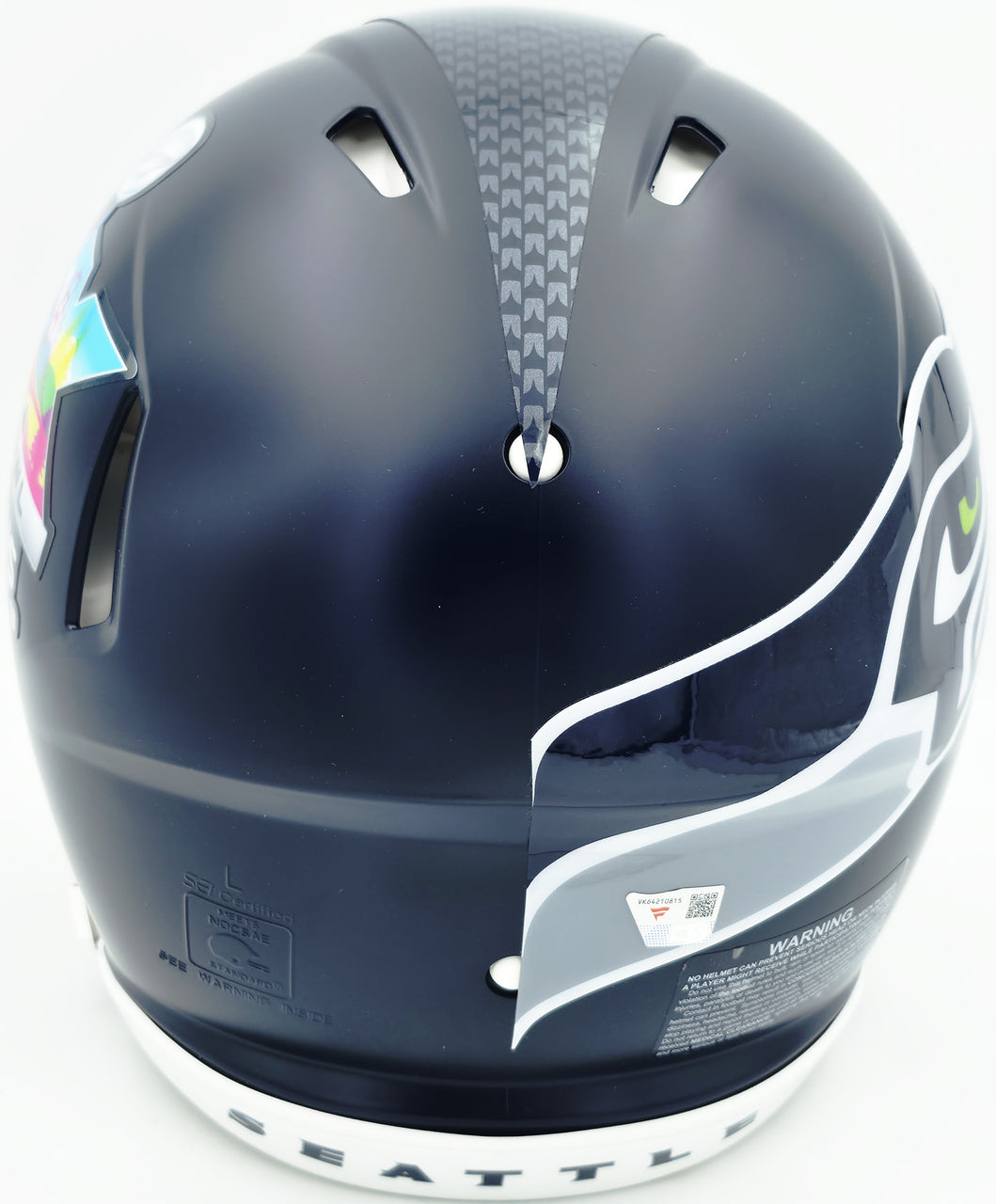 Jaxon Smith-Njigba Autographed Seattle Seahawks Blue Super Bowl LX Champions Logo Full Size Authentic Speed Helmet Fanatics Holo Stock #262359