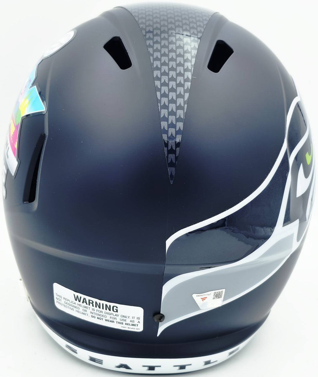 Jaxon Smith-Njigba Autographed Seattle Seahawks Blue Super Bowl LX Champions Logo Full Size Speed Replica Helmet Fanatics Holo Stock #262360