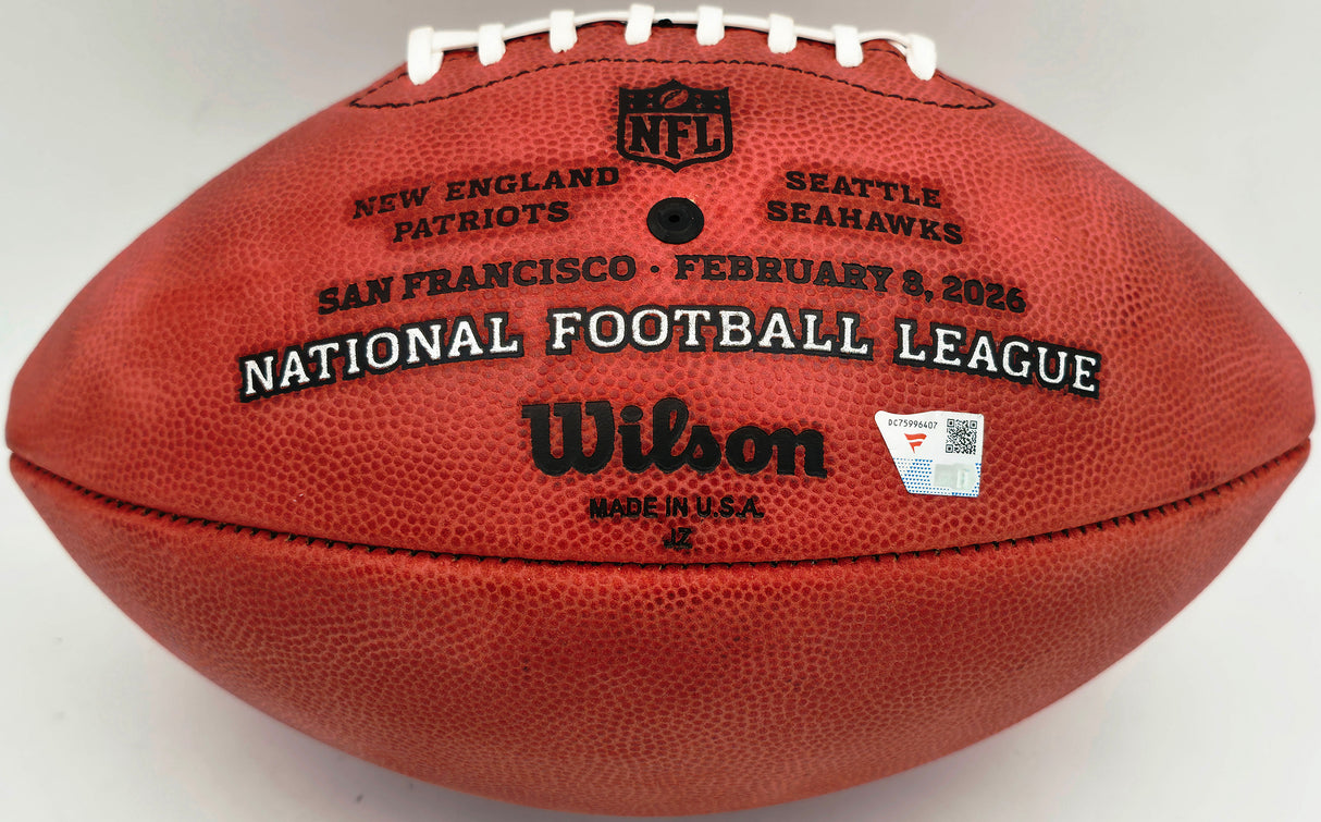 Jaxon Smith-Njigba Autographed Seattle Seahawks Official Super Bowl LX Logo Leather Football Fanatics Holo Stock #262363