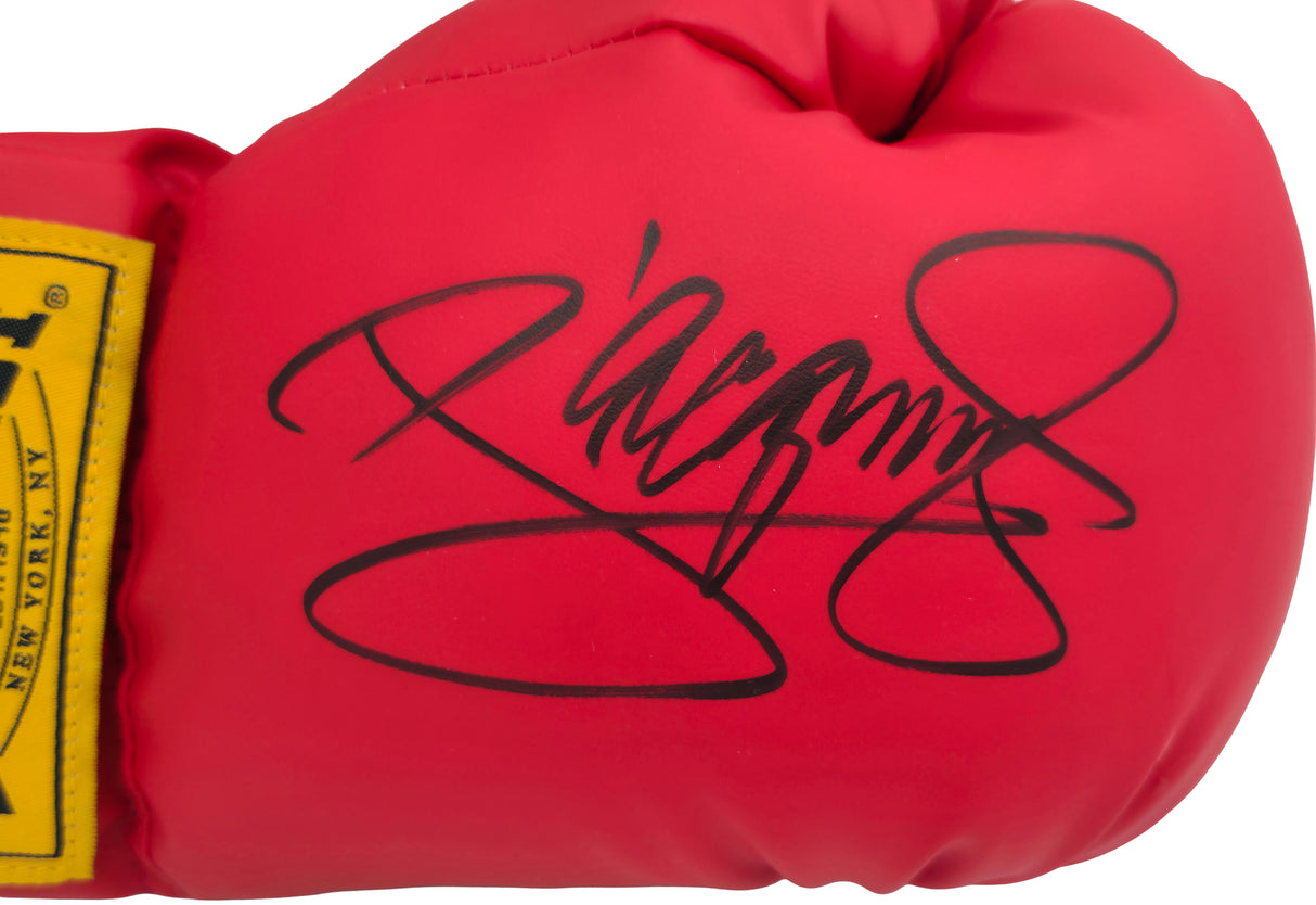 Manny Pacquiao Autographed Red Everlast Vinyl Boxing Glove RH Beckett BAS Witness Stock #262340