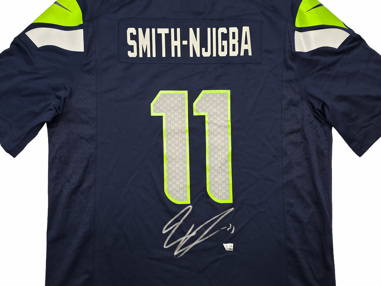 Seattle Seahawks Jaxon Smith-Njigba Autographed Blue Nike Jersey Size XL Fanatics Holo Stock #262364