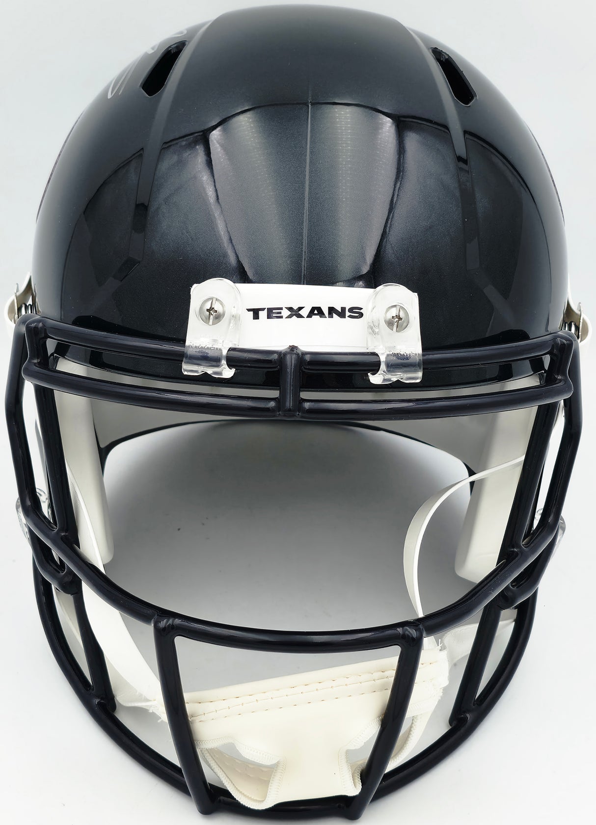 Andre Johnson Autographed Houston Texans Blue 2024 Full Size Speed Replica Helmet Beckett BAS Witness Stock #262068