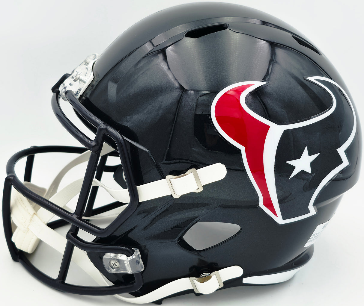 Andre Johnson Autographed Houston Texans Blue 2024 Full Size Speed Replica Helmet Beckett BAS Witness Stock #262068