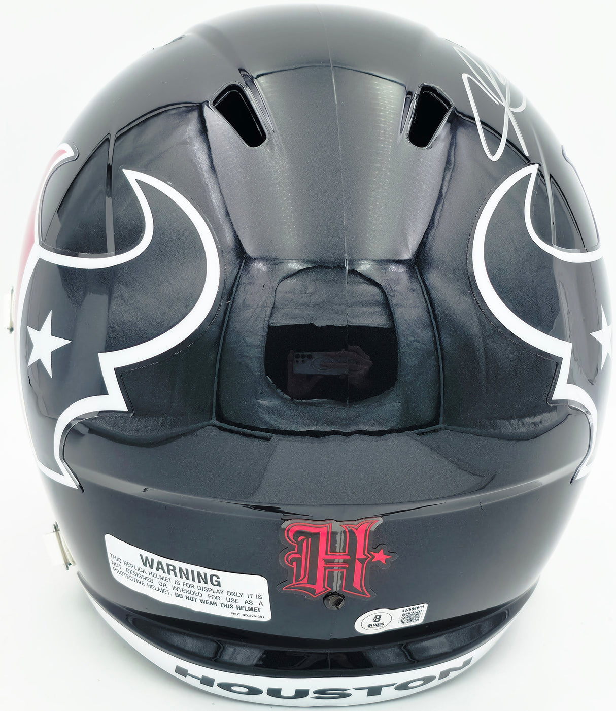 Andre Johnson Autographed Houston Texans Blue 2024 Full Size Speed Replica Helmet Beckett BAS Witness Stock #262068