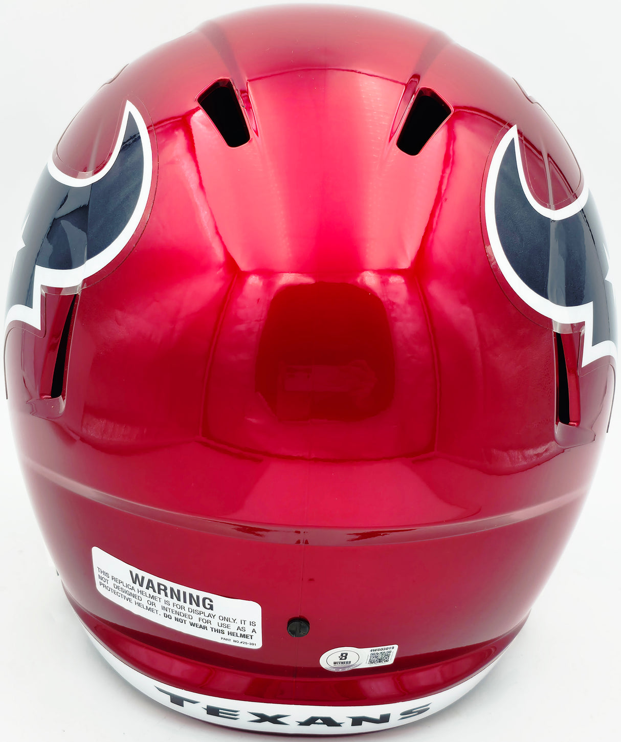 Andre Johnson Autographed Houston Texans Red 2022 Alternate Full Size Speed Replica Helmet Beckett BAS Witness Stock #262069