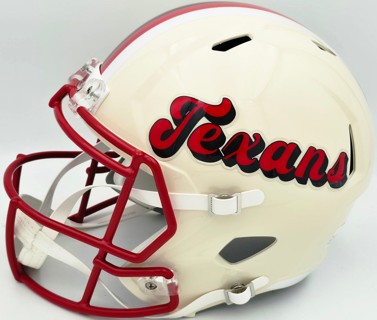 Andre Johnson Autographed Houston Texans Cream Retro Full Size Speed Replica Helmet Beckett BAS Witness Stock #262070