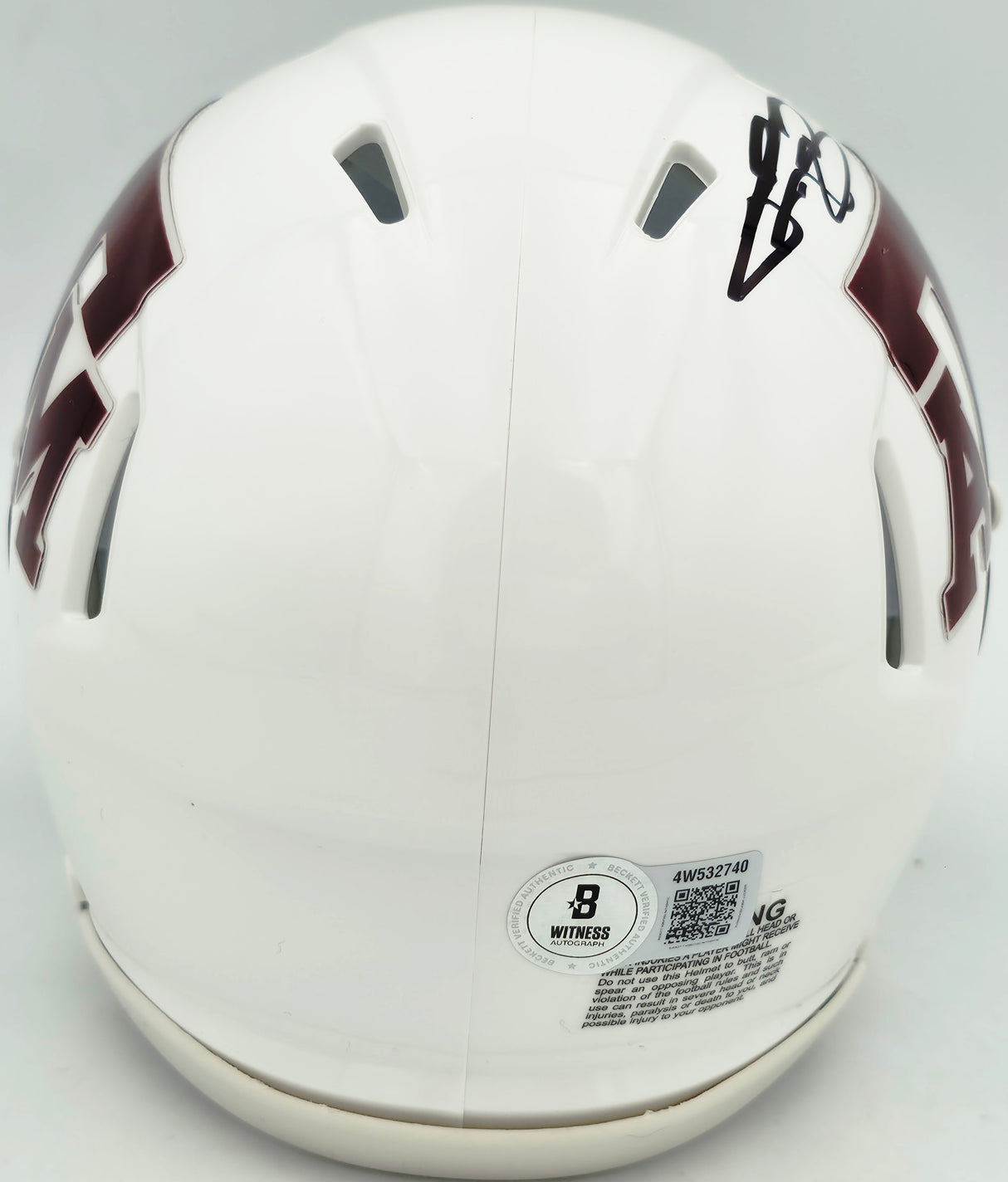 Johnny Manziel Autographed Texas A&M Aggies White Speed Mini Helmet Beckett BAS Witness Stock #262061