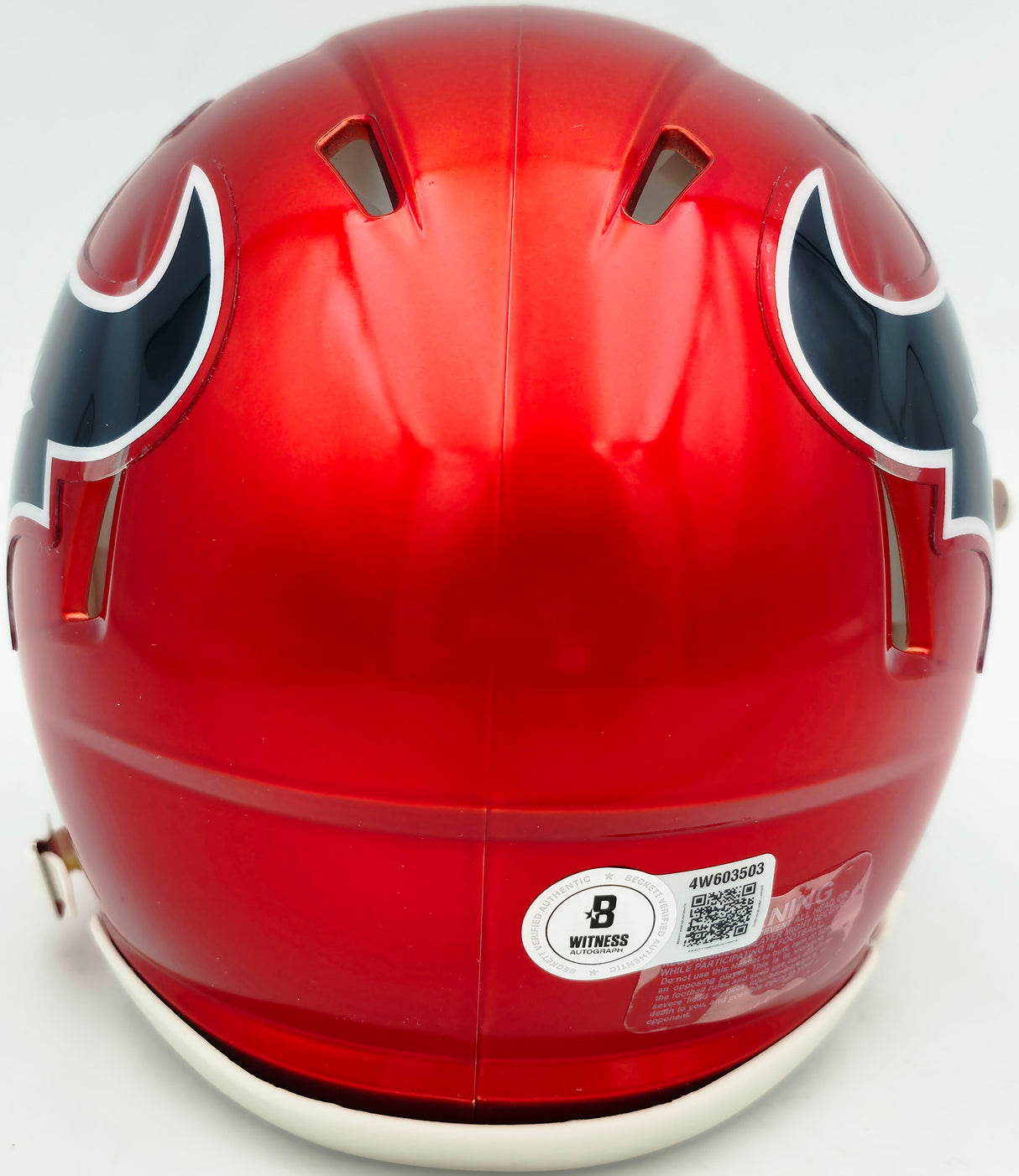 Andre Johnson Autographed Houston Texans Red 2022 Alternate Speed Mini Helmet Beckett BAS Witness Stock #262072