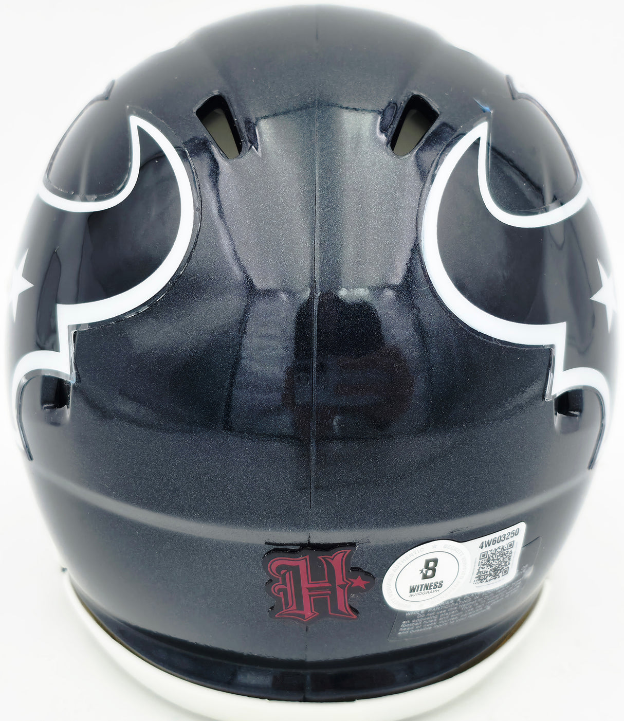 Andre Johnson Autographed Houston Texans Blue Speed Mini Helmet Beckett BAS Witness Stock #262073