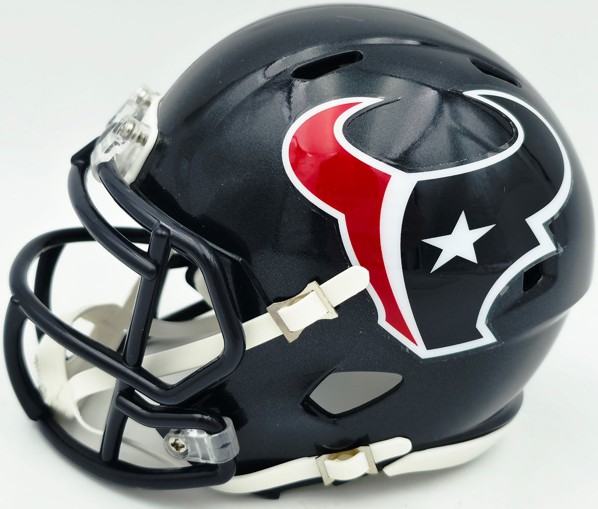 Andre Johnson Autographed Houston Texans Blue Speed Mini Helmet Beckett BAS Witness Stock #262073