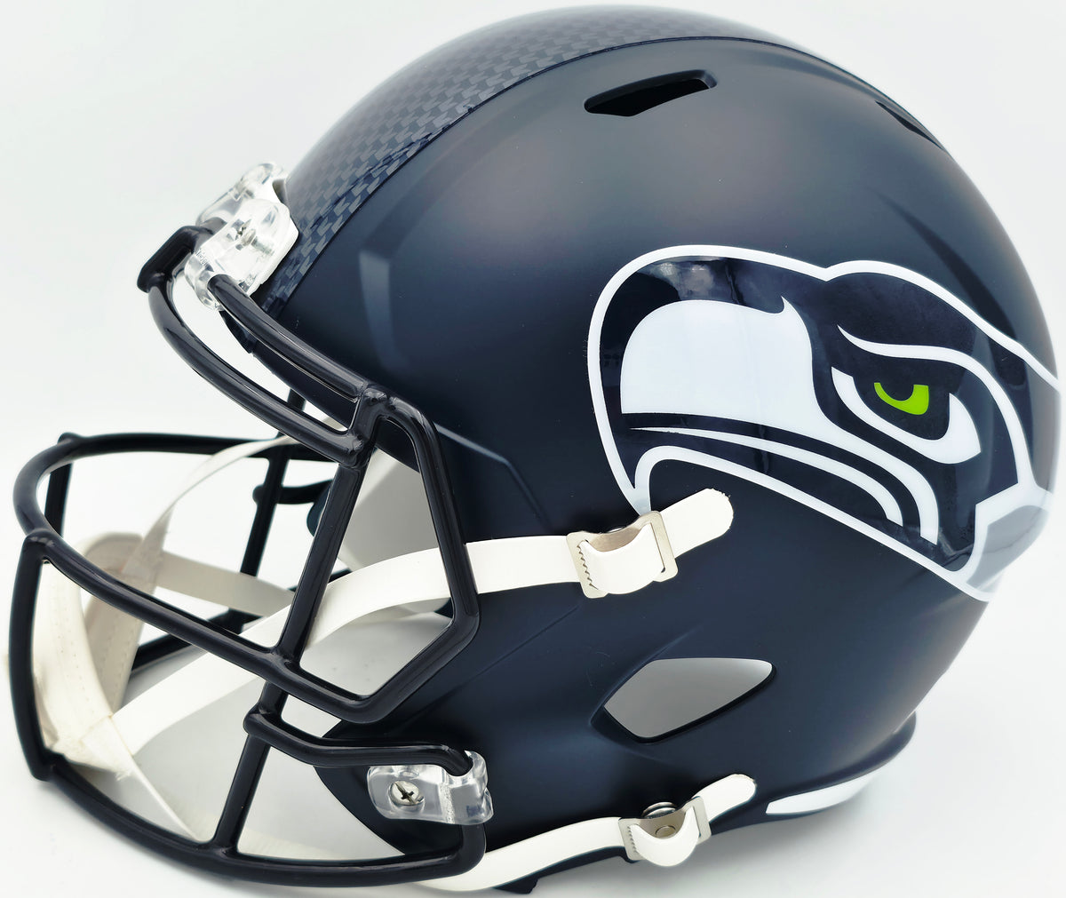 Devon Witherspoon Autographed Seattle Seahawks Blue Full Size Speed Replica Helmet Beckett BAS Witness Stock #265436