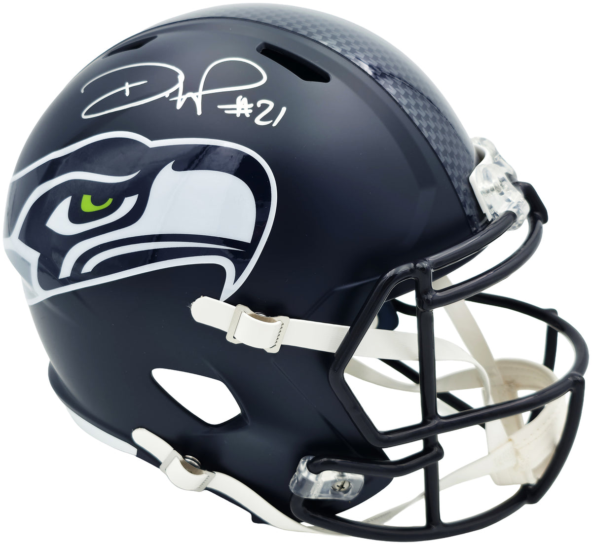 Devon Witherspoon Autographed Seattle Seahawks Blue Full Size Super Bowl LX Champions Logo Speed Replica Helmet Beckett BAS Witness Stock #265440