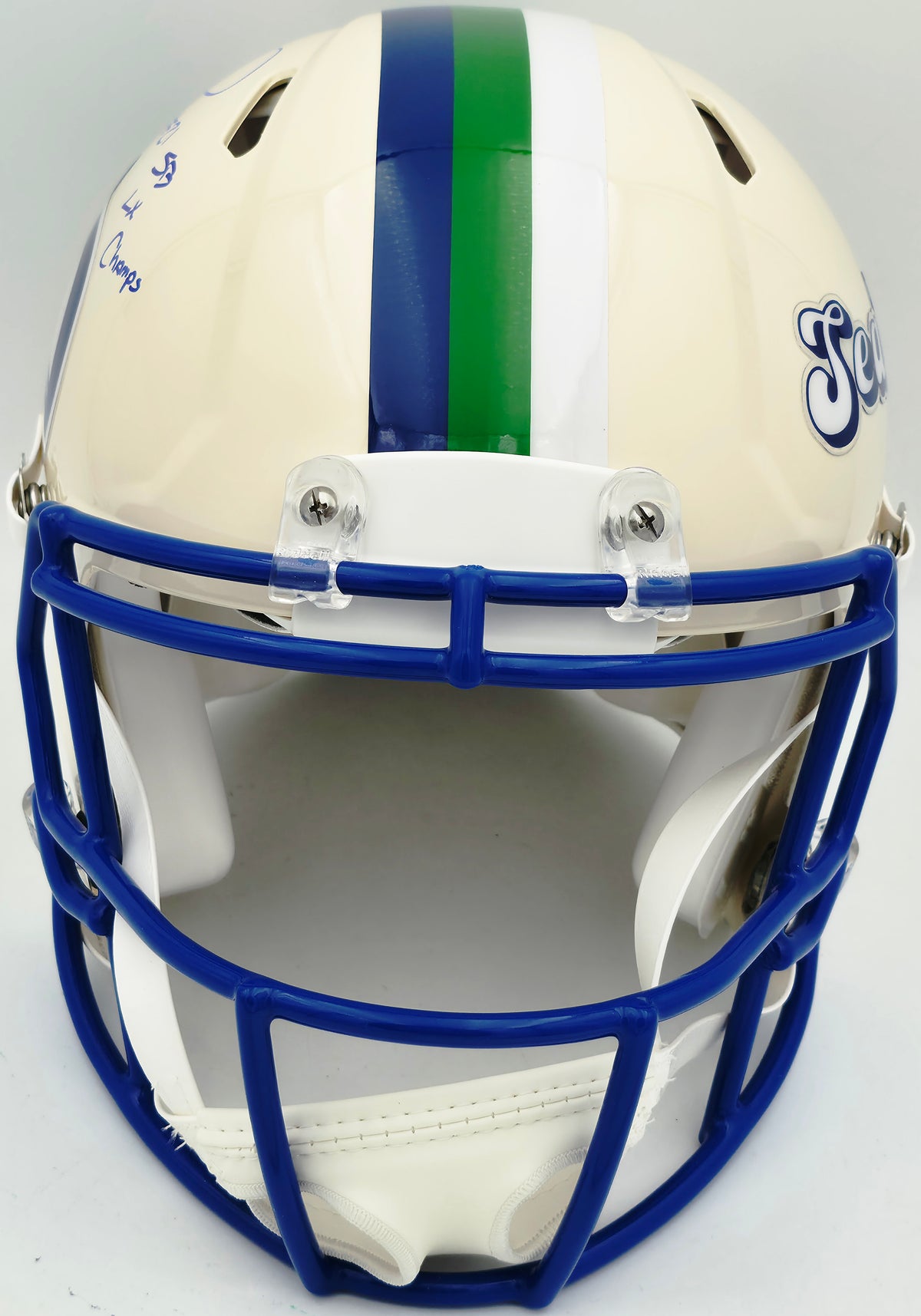 Devon Witherspoon Autographed Seattle Seahawks Cream Full Size Retro Speed Authentic Helmet "SB LX Champs" Beckett BAS Witness Stock #265442