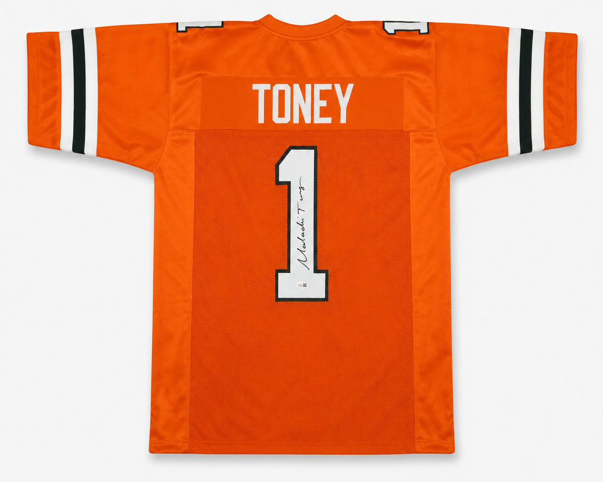 Miami Hurricanes Malachi Toney Autographed Orange Jersey JSA Witness Stock #262505