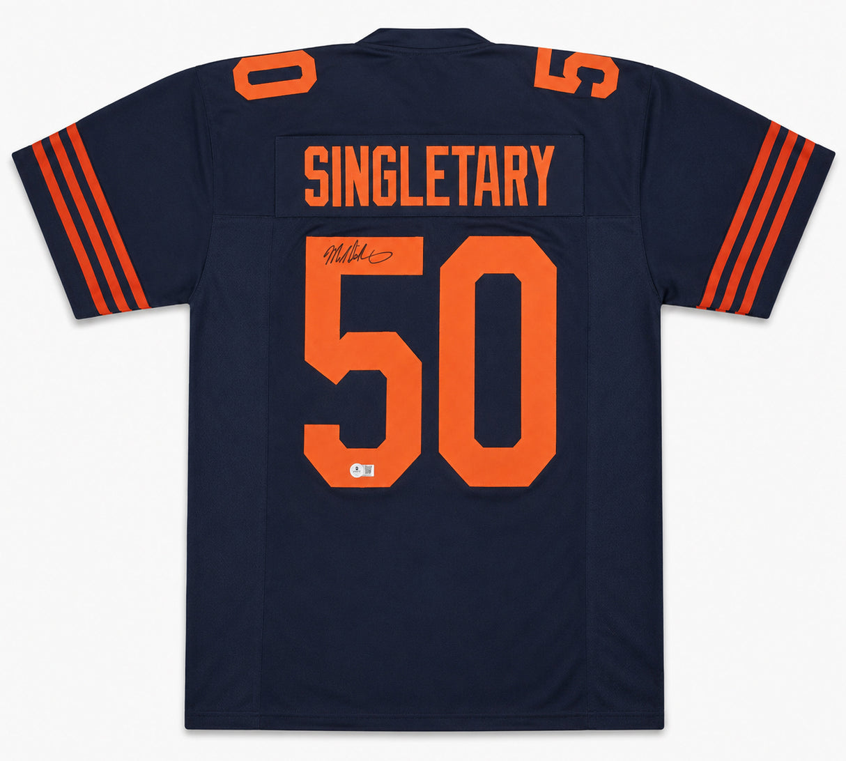 Chicago Bears Mike Singletary Autographed Blue Jersey Beckett BAS Witness Stock #263333