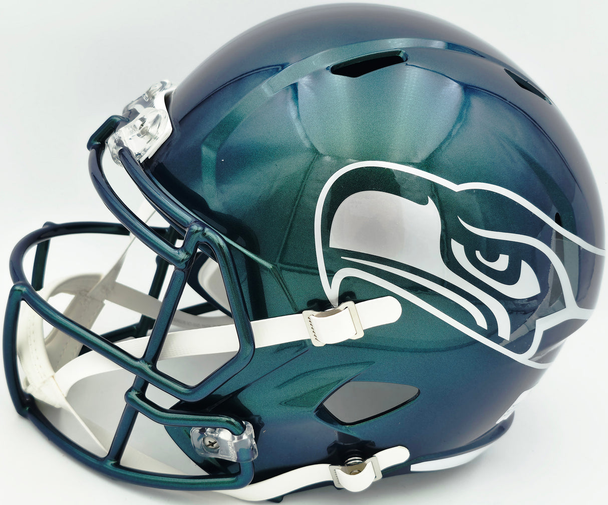 Earl Thomas III Autographed Seattle Seahawks Rivalries Full Size Replica Speed Helmet "SB XLVIII Champs" Beckett BAS Witness Stock #262443