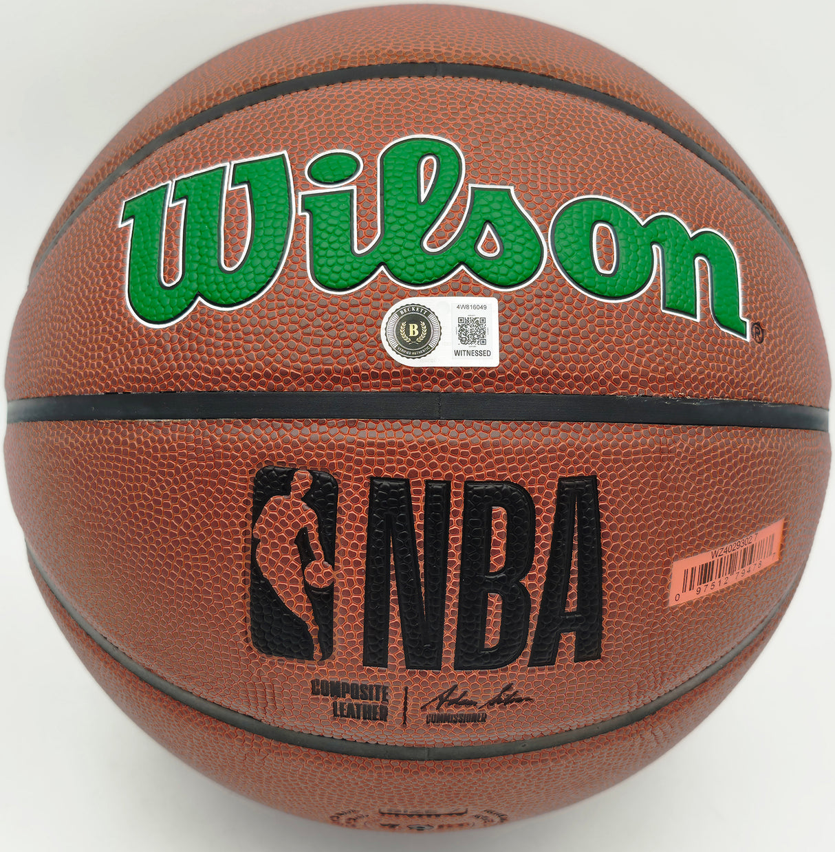 Kevin Garnett Autographed Composite Leather Logo Basketball Boston Celtics Beckett BAS Witness Stock #265804