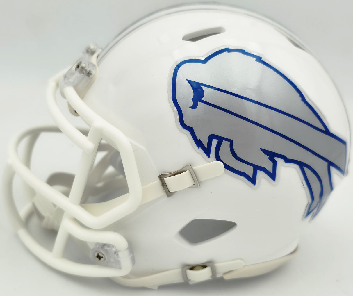 DJ Moore Autographed Buffalo Bills White Rivalries Speed Mini Helmet Beckett BAS Witness Stock #265891