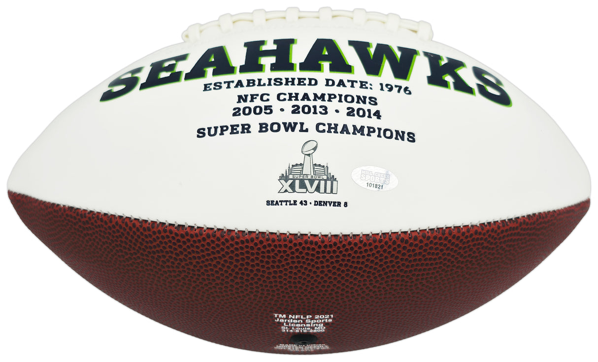 Zach Charbonnet Autographed Seattle Seahawks White Logo Football MCS Holo Stock #265876