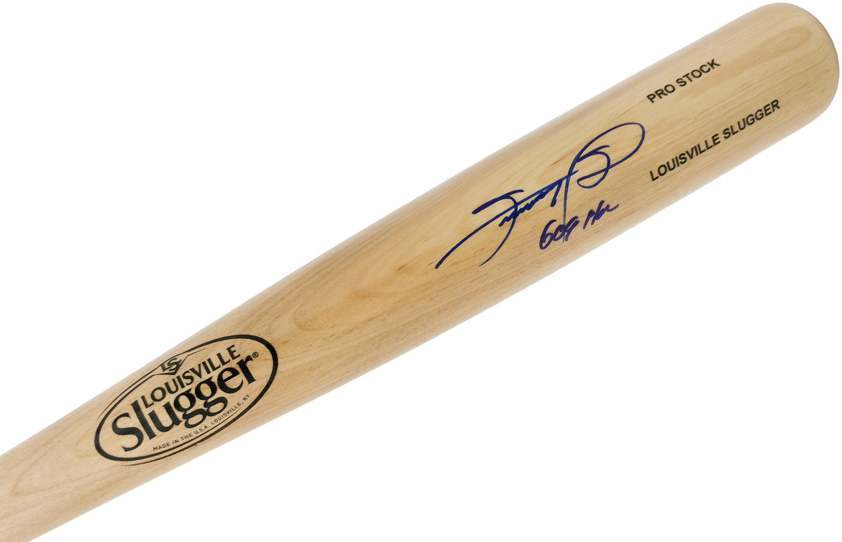 Sammy Sosa Autographed Blonde Louisville Slugger Pro Stock Baseball Bat Chicago Cubs "609 HR" Beckett BAS Witness Stock #265859