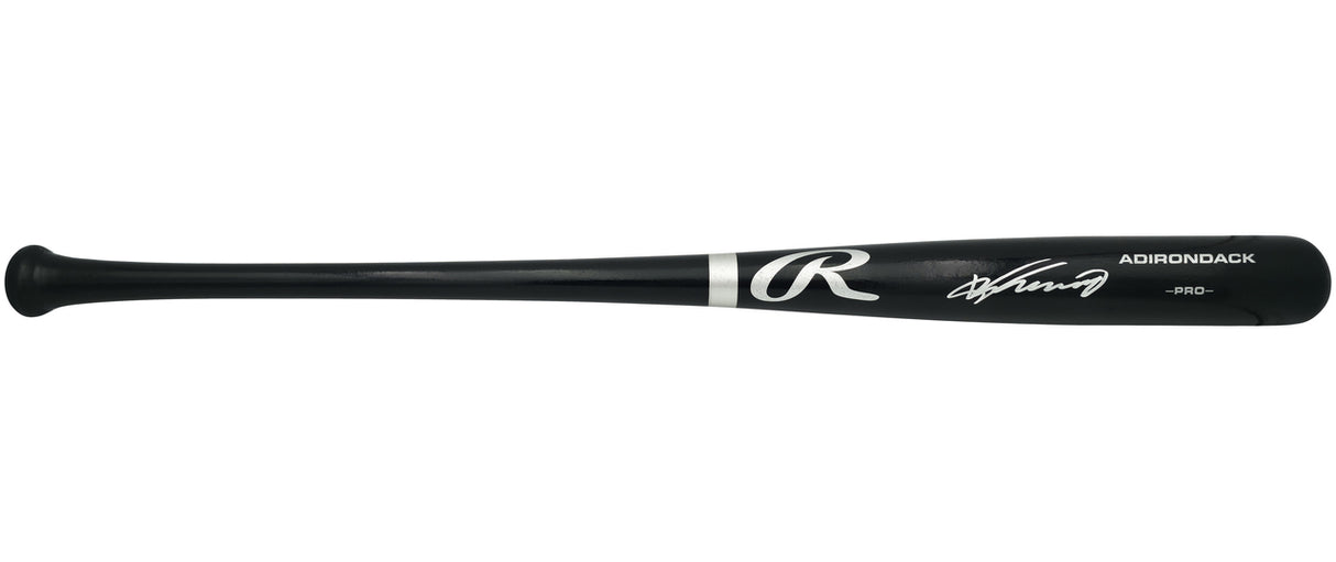 Vladimir Guerrero Sr. Autographed Black Rawlings Adirondack Pro Baseball Bat Los Angeles Angels Beckett BAS Witness Stock #265893