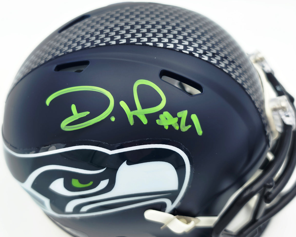 Devon Witherspoon Autographed Seattle Seahawks Blue Super Bowl LX Champions Logo Speed Mini Helmet MCS Holo Stock #265533