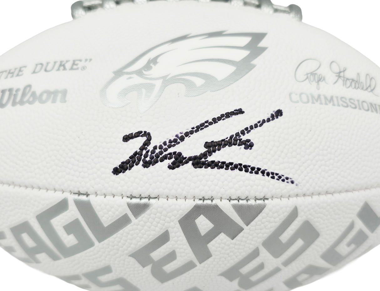 Jalen Carter Autographed Philadelphia Eagles NFL Team Series Football JSA Witness Stock #266081