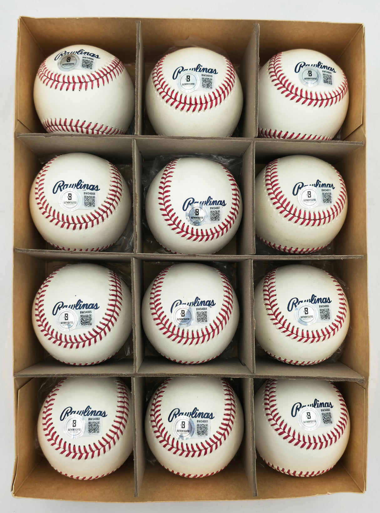 Frank Thomas Autographed Official Hall of Fame HOF Logo MLB Baseball 12 Count Lot Chicago White Sox (Imperfections) Beckett BAS QR Stock #266298