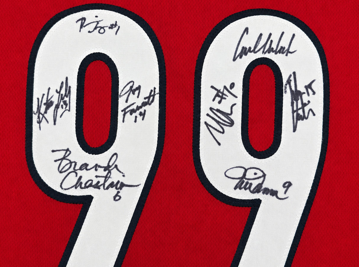 Team USA 1999 Women's World Cup Champions Autographed Black Jersey With 8 Signatures Including Hamm & Chastain Beckett BAS Witness Stock #266278
