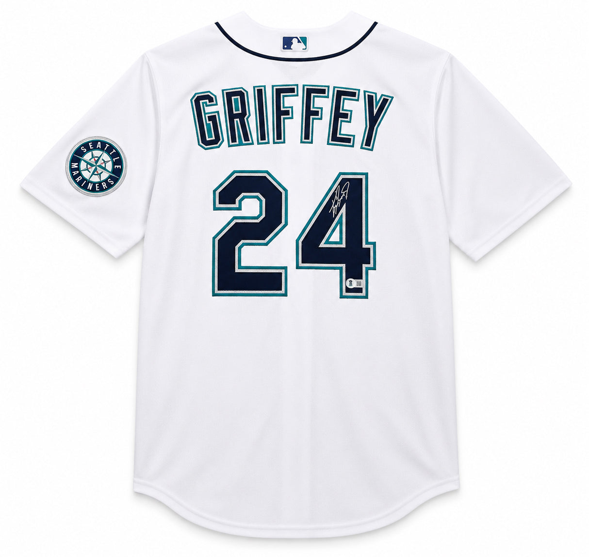 Seattle Mariners Ken Griffey Jr. Autographed White Nike Jersey Size XXL Beckett BAS Witness Stock #266285