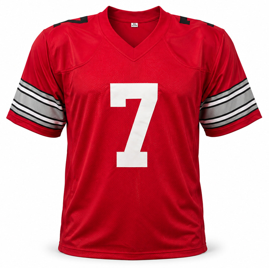 Ohio State Buckeyes Dwayne Haskins Autographed Red Jersey JSA Stock #267073