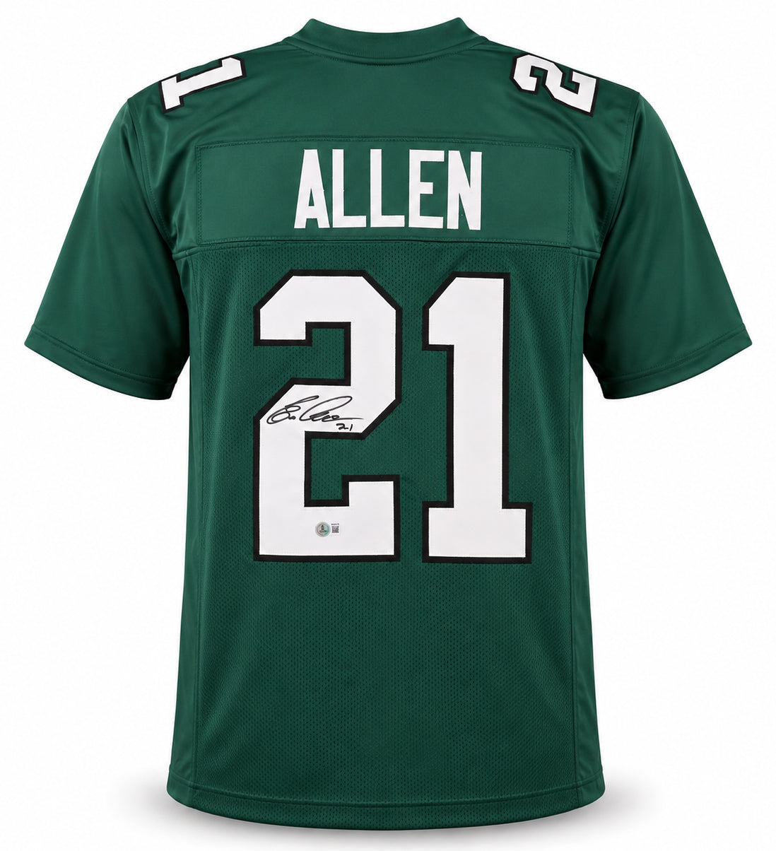 Philadelphia Eagles Eric Allen Autographed Green Jersey Beckett BAS Witness Stock #267064