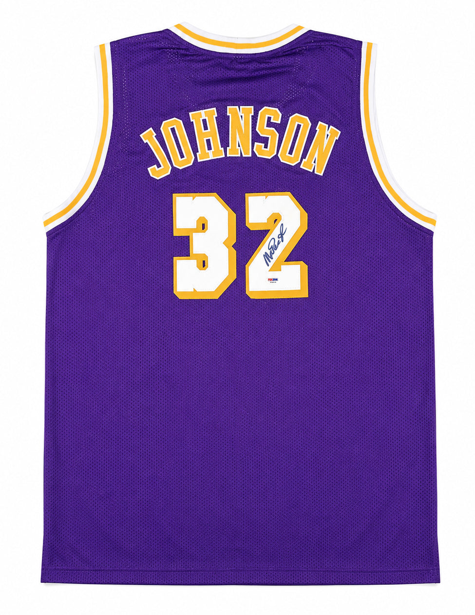 Los Angeles Lakers Magic Johnson Autographed Purple Jersey PSA/DNA Stock #267057