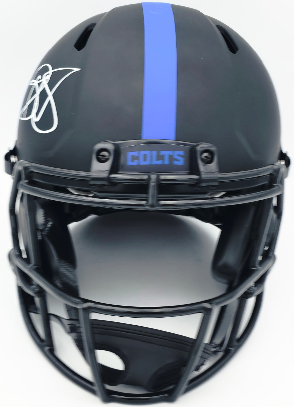 Reggie Wayne Autographed Indianapolis Colts Eclipse Black Full Size Speed Authentic Helmet Beckett BAS Witness Stock #267308