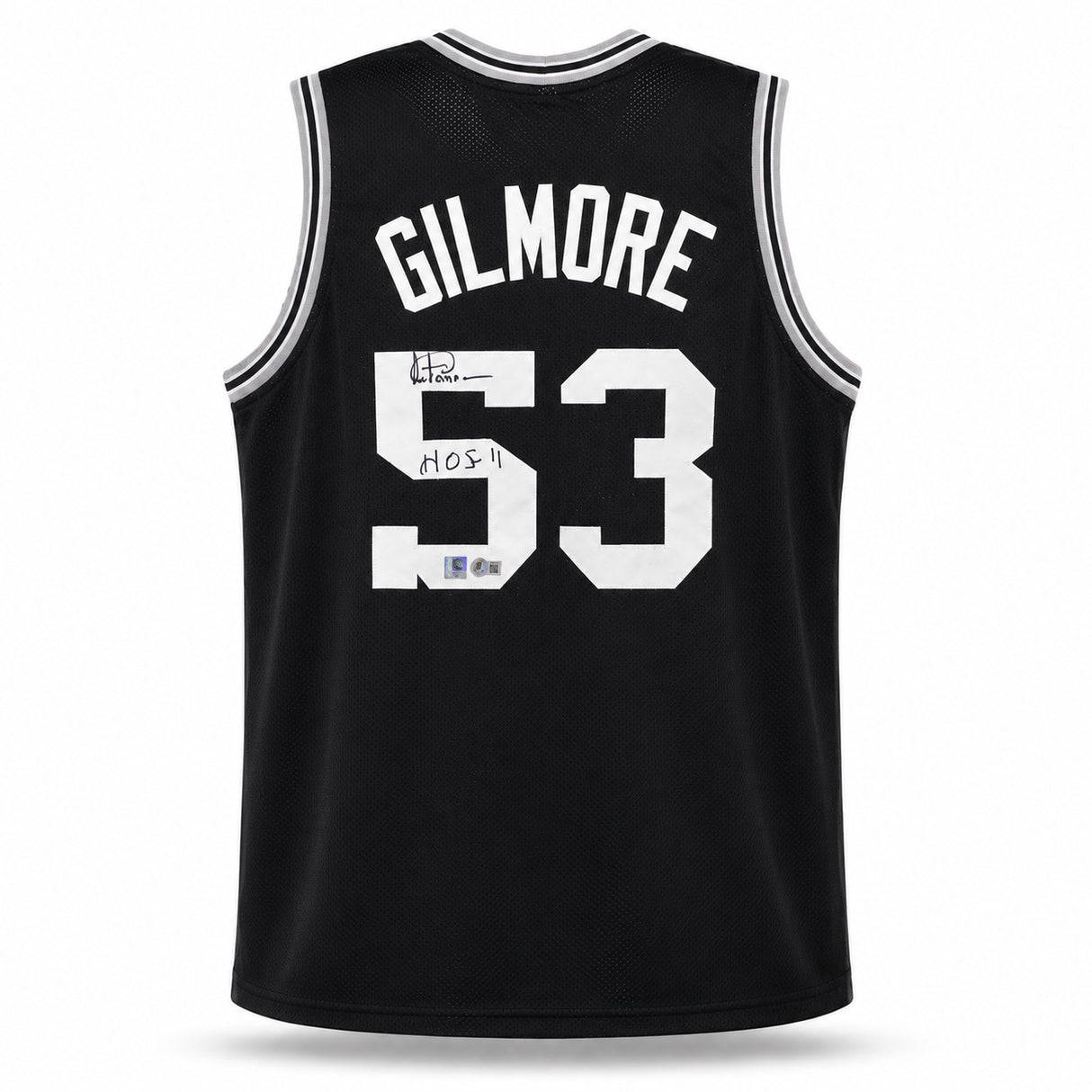 San Antonio Spurs Artis Gilmore Autographed Black Jersey "HOF-11" Beckett BAS QR Stock #267059