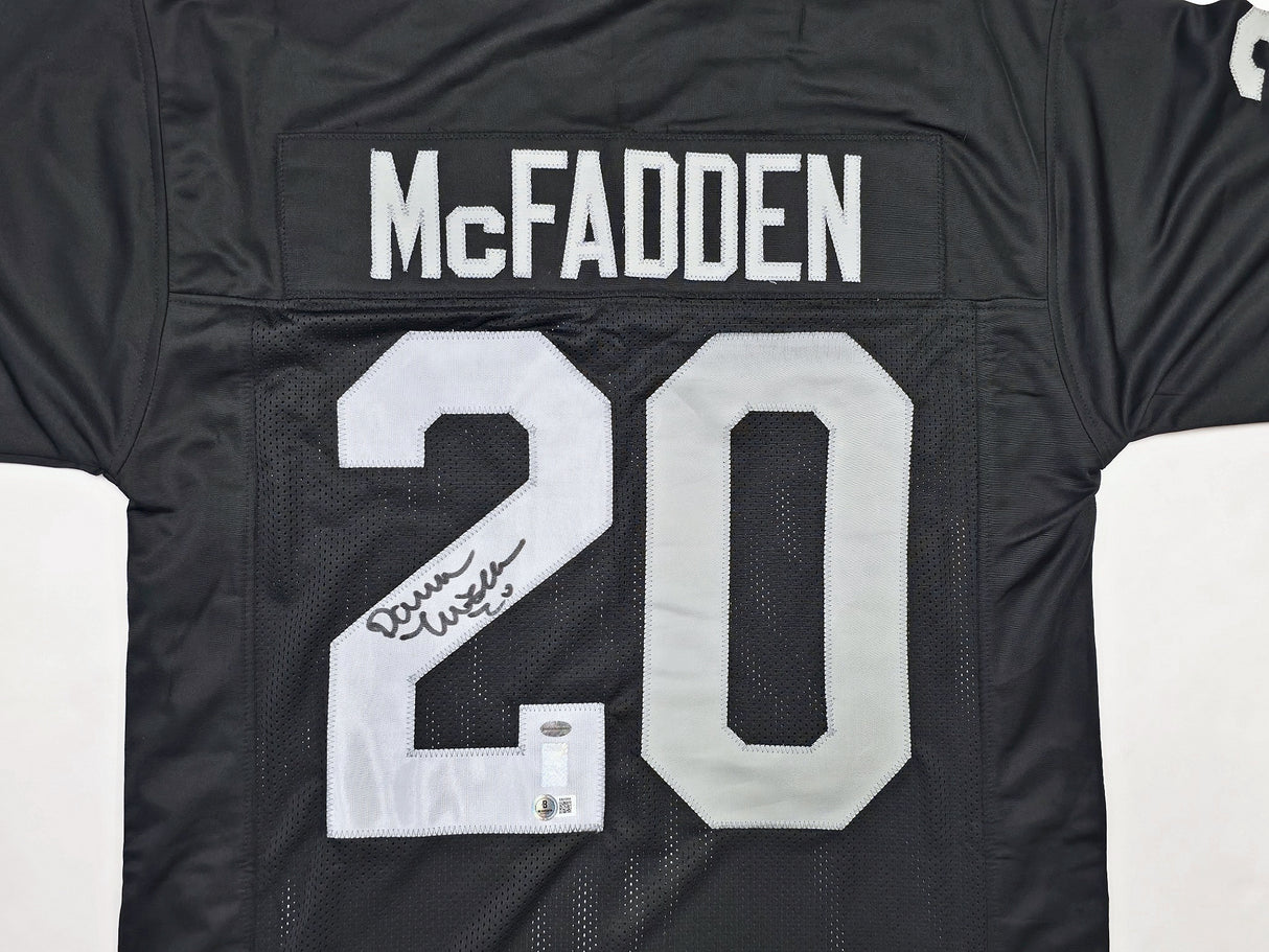Oakland Raiders Darren McFadden Autographed Black Jersey Beckett BAS QR Stock #267076