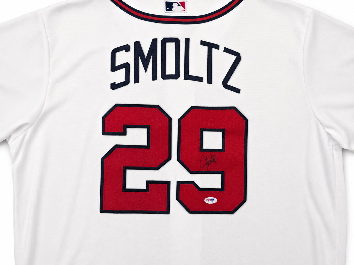 Atlanta Braves John Smoltz Autographed White Nike Jersey Size XL PSA/DNA Stock #266282