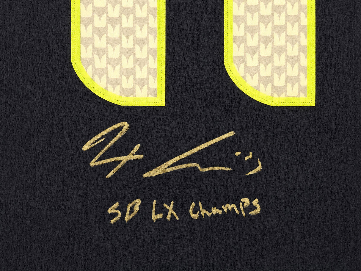 Seattle Seahawks Jaxon Smith-Njigba Autographed Blue Nike Authentic Elite Jersey Size 48 "SB LX Champs" Fanatics Holo Stock #265988