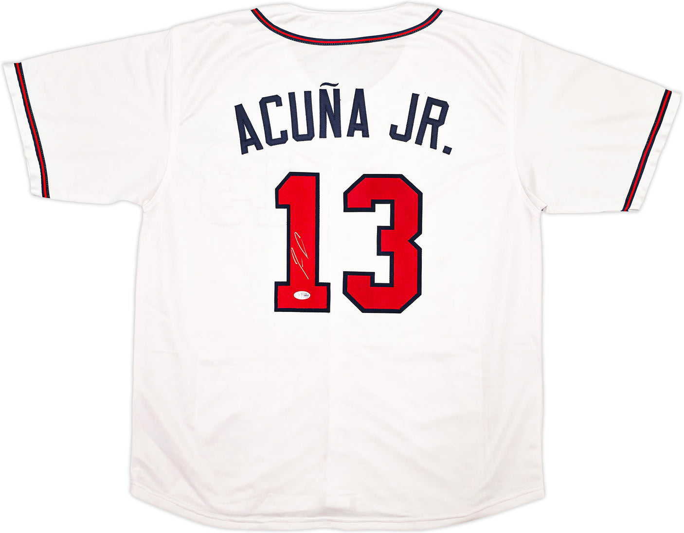 Atlanta Braves Ronald Acuna Jr. Autographed White Jersey Beckett BAS Stock #251011