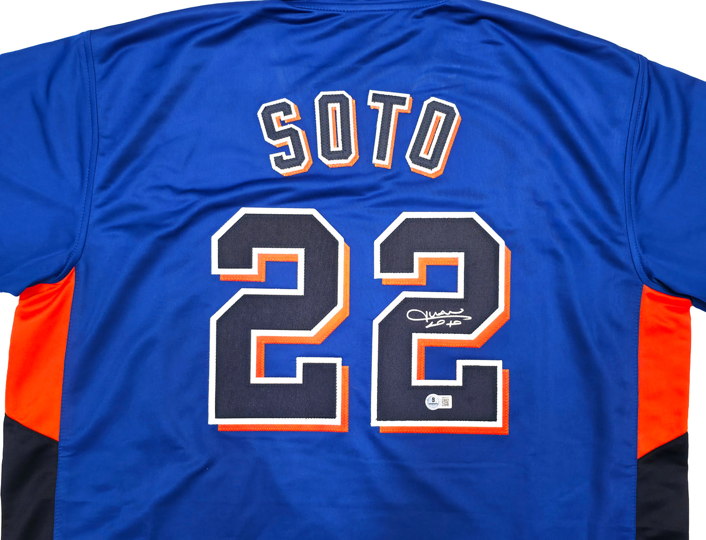New York Mets Juan Soto Autographed Blue Jersey Beckett BAS QR Stock #252352