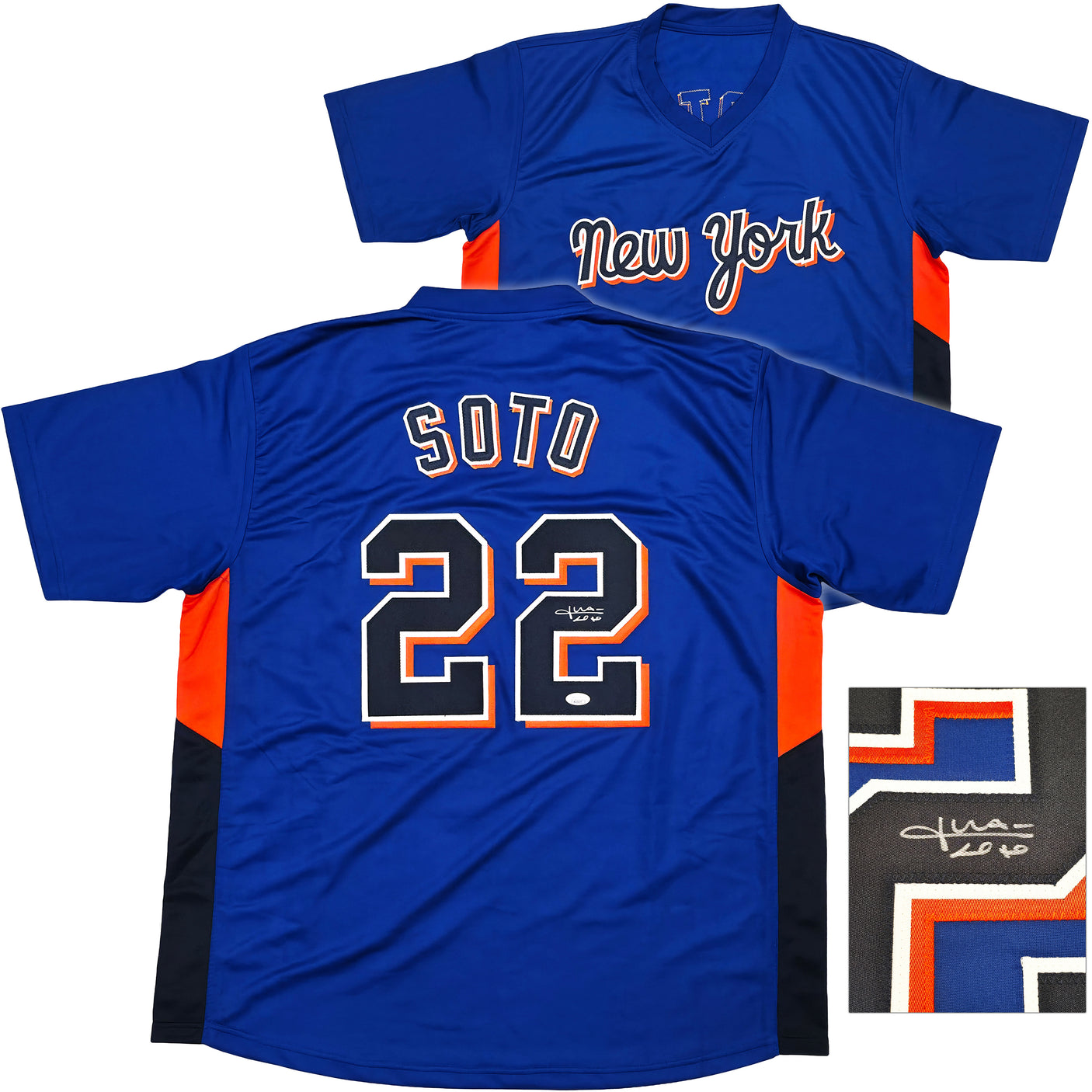 New York Mets Juan Soto Autographed Blue Jersey JSA Stock #252353