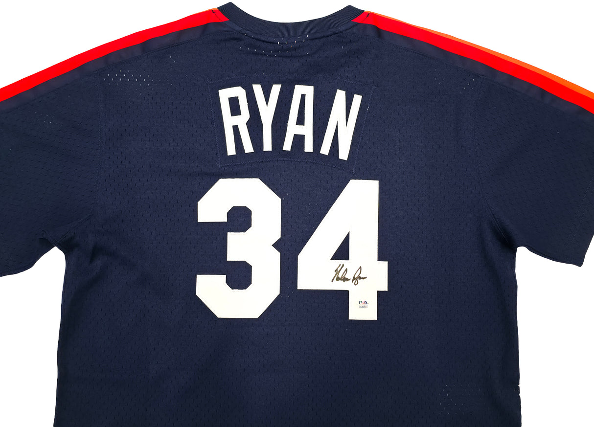 Houston Astros Nolan Ryan Autographed Blue Authentic Mitchell & Ness Cooperstown Authentic Collection Jersey Size 44 PSA/DNA ITP Stock #251009